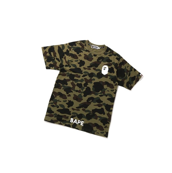 Men's A BATHING APE 1st Camo Bathing Ape Tee Short Sleeve T Shirts Army Green | VZCF39025