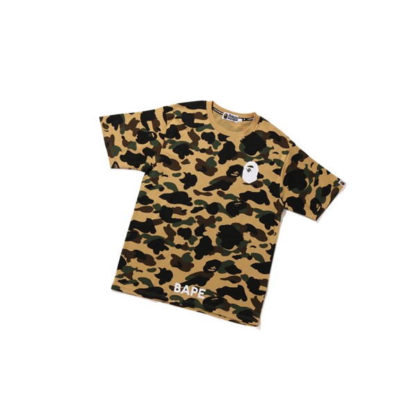 Men's A BATHING APE 1st Camo Bathing Ape Tee Short Sleeve T Shirts Yellow | XIAR98374