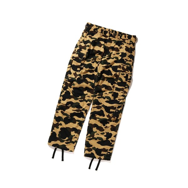 Men's A BATHING APE 1st Camo Cargo Long Pants Yellow | HPCZ93206