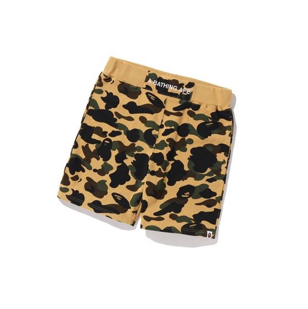 Men's A BATHING APE 1st Camo Sweat Shorts Yellow | COAG65012