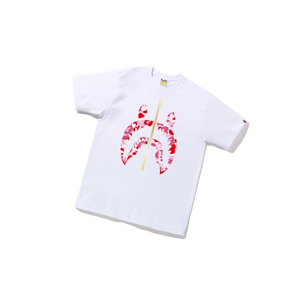 Men's A BATHING APE Abc Camo Shark Tee Short Sleeve T Shirts White | LNST18572