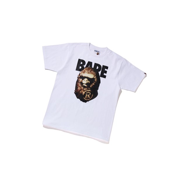 Men's A BATHING APE Ape Head Tee Short Sleeve T Shirts White | KDPB31856