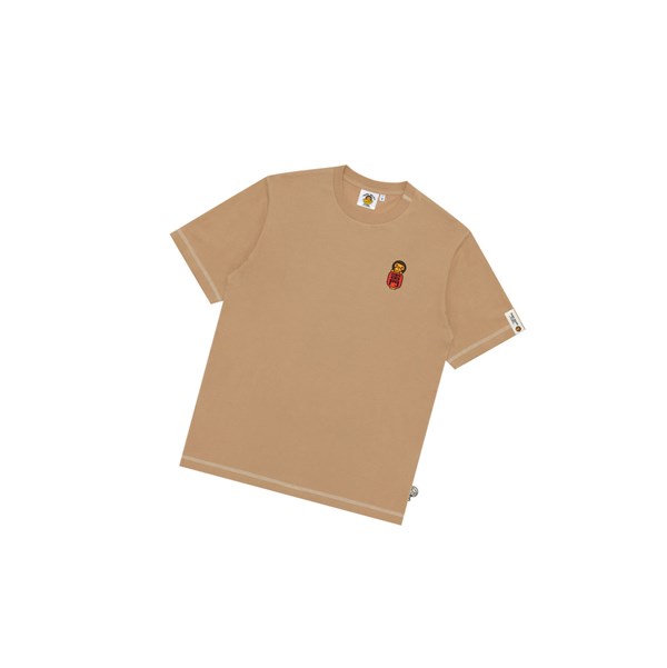 Men's A BATHING APE Baby Milo Tee Short Sleeve T Shirts Beige | FUOL56907