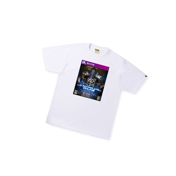 Men's A BATHING APE Bape Game Package Tee Short Sleeve T Shirts White | HNRY84359