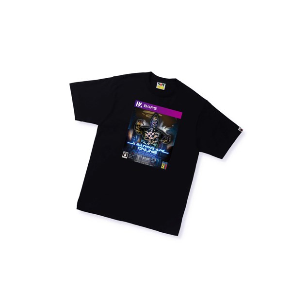 Men's A BATHING APE Bape Game Package Tee Short Sleeve T Shirts Black | UNAM59432