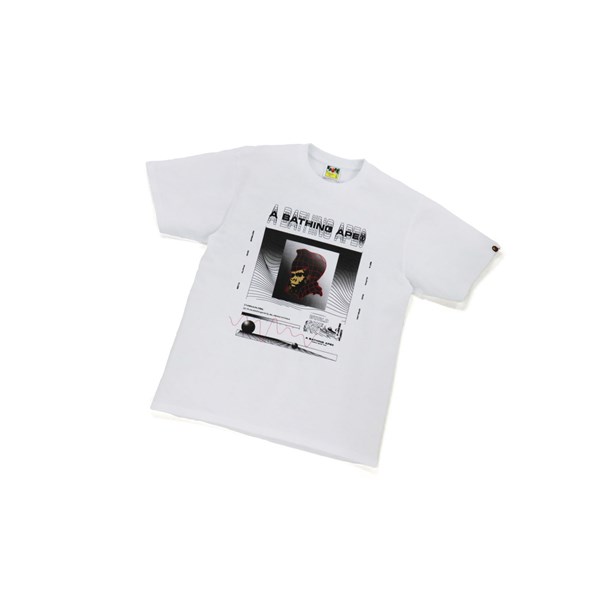 Men's A BATHING APE Bape General Tee Short Sleeve T Shirts White | DEJR38612