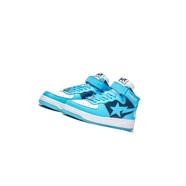 Men's A BATHING APE Bape Sta Mi #2 M2 High Sneakers Light Blue | IWPH90253