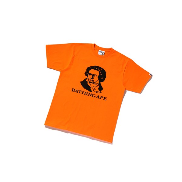 Men's A BATHING APE Bathing Ape Tee Short Sleeve T Shirts Orange | FJYD09236