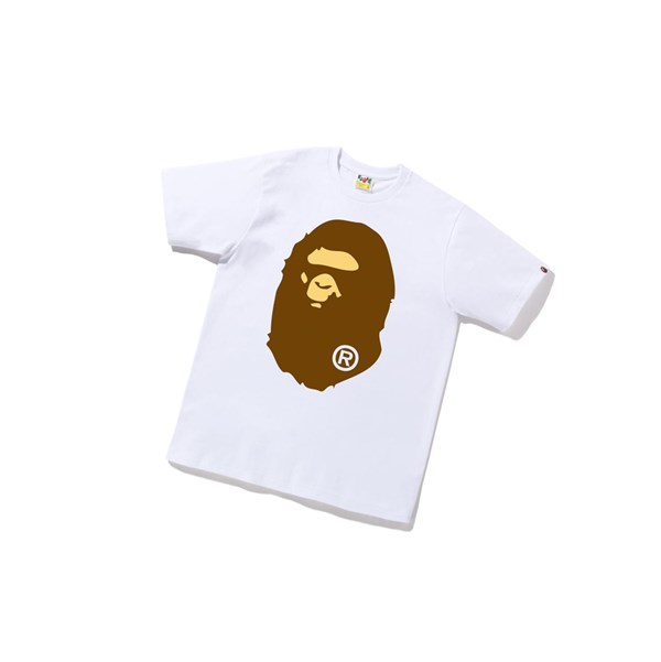 Men's A BATHING APE Big Ape Head Tee Short Sleeve T Shirts White | CUJK72360