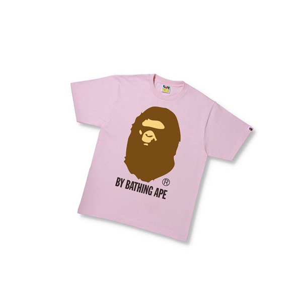 Men's A BATHING APE By Bathing Ape Tee Short Sleeve T Shirts Pink | HQTM53146