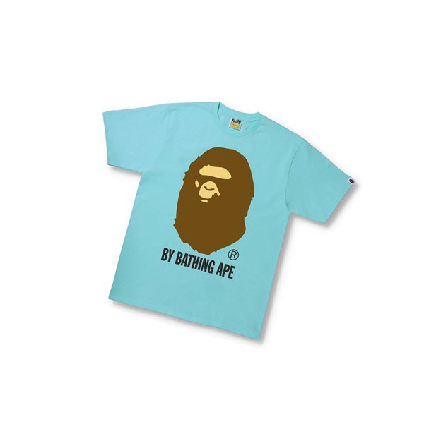 Men's A BATHING APE By Bathing Ape Tee Short Sleeve T Shirts Sky Blue | SUTN14365