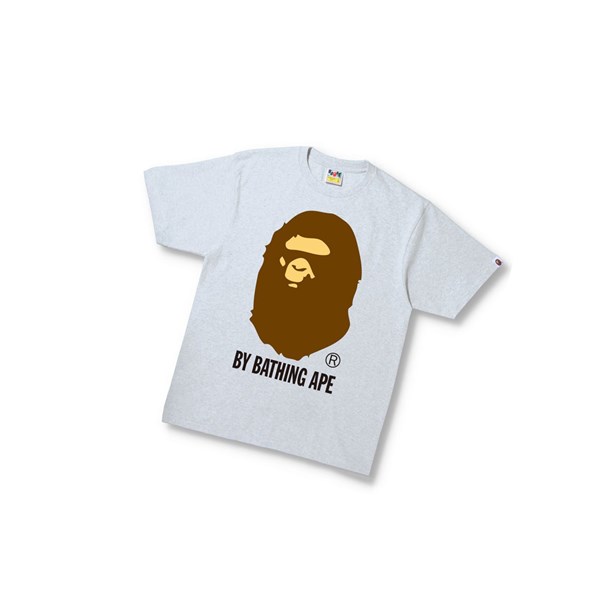 Men's A BATHING APE By Bathing Ape Tee Short Sleeve T Shirts Grey | SWQZ56107