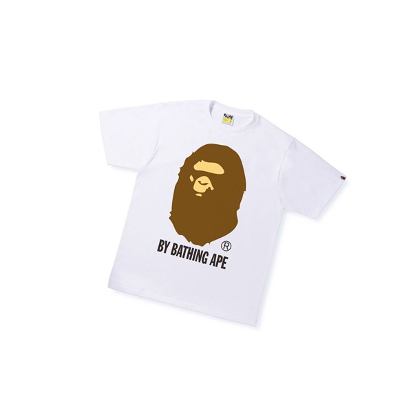 Men's A BATHING APE By Bathing Ape Tee Short Sleeve T Shirts White | XFZJ74685