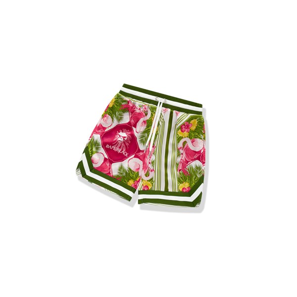 Men's A BATHING APE Floral Print Ape Head Shorts Light Green | EJPO52307