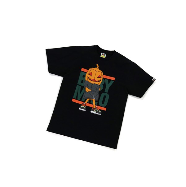 Men's A BATHING APE Halloween Baby Milo Tee Short Sleeve T Shirts Black | RQJW53948