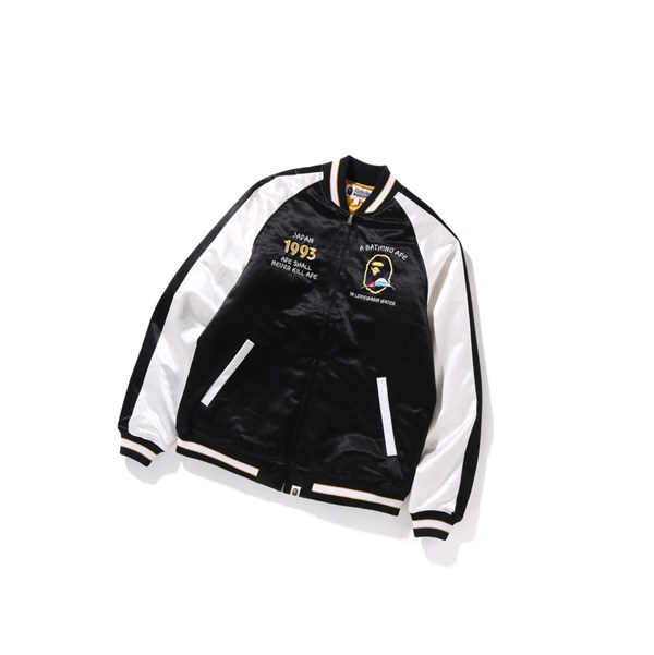 Men's A BATHING APE Japan Souvenir Jackets Black | IXEL14267