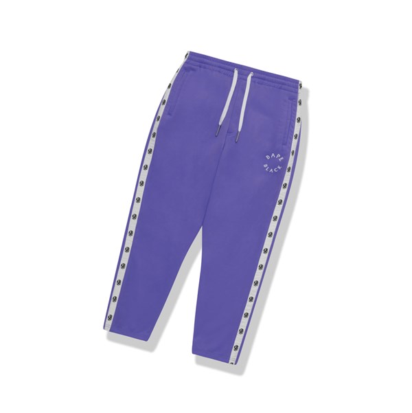 Men's A BATHING APE Logo Track Long Pants Purple | PUOQ34026