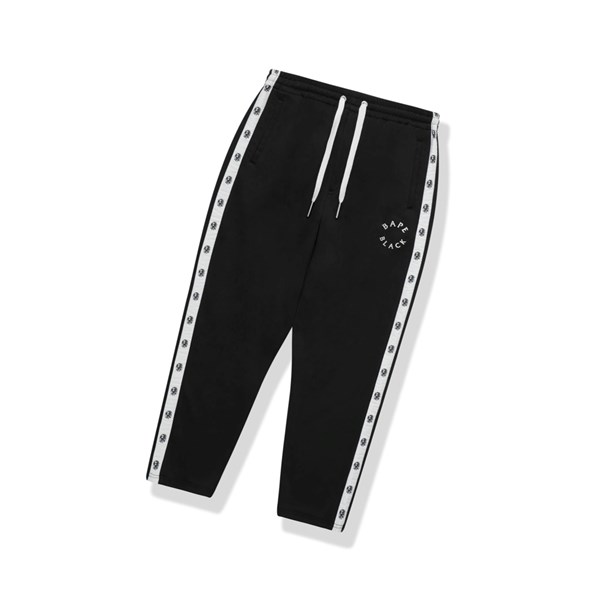 Men's A BATHING APE Logo Track Long Pants Black | ZMWK70925