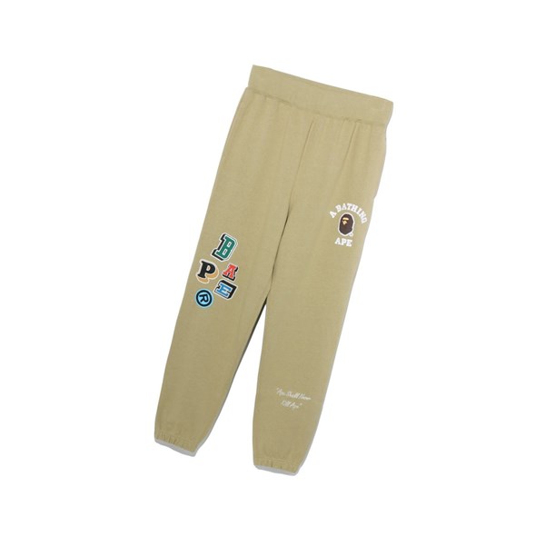 Men's A BATHING APE Multi Fonts Long Pants Beige | GOZD18743