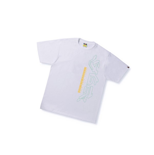 Men's A BATHING APE Multi Logo Tee #2 Short Sleeve T Shirts White | QZMX07912