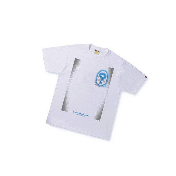 Men's A BATHING APE Multi Logo Tee #3 Short Sleeve T Shirts White | SZNR41695