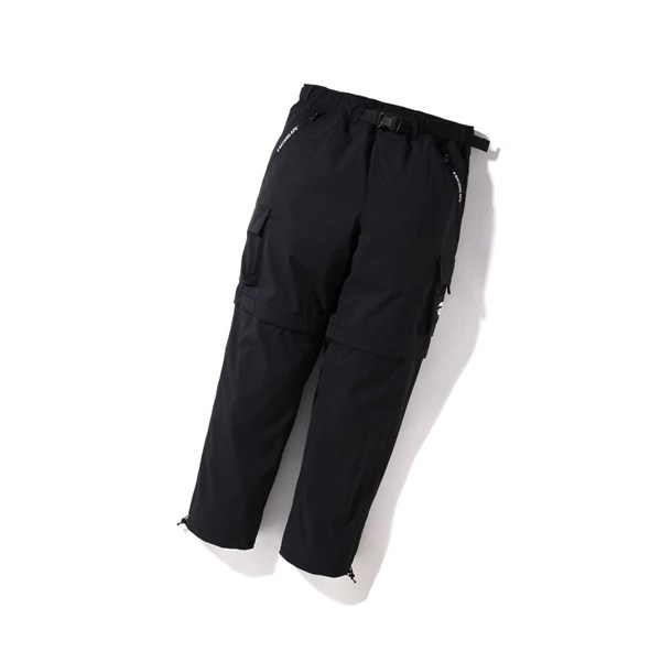 Men's A BATHING APE Multi Pocket Detachable Wide Fit Long Pants Black | OHBM45018