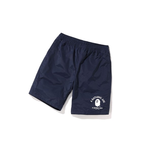 Men's A BATHING APE Nylon Beach Shorts Navy Blue | BCYM59246