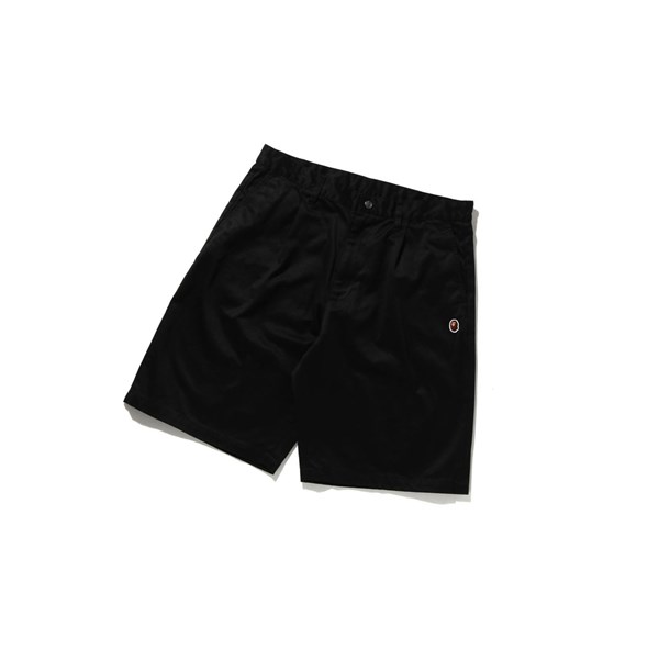 Men's A BATHING APE One Point Wide Fit Chino Shorts Black | LQVM65942