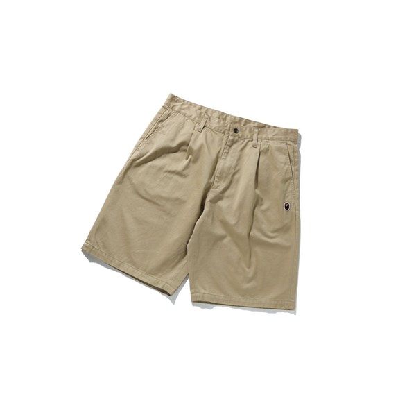 Men's A BATHING APE One Point Wide Fit Chino Shorts Beige | OLQJ17046