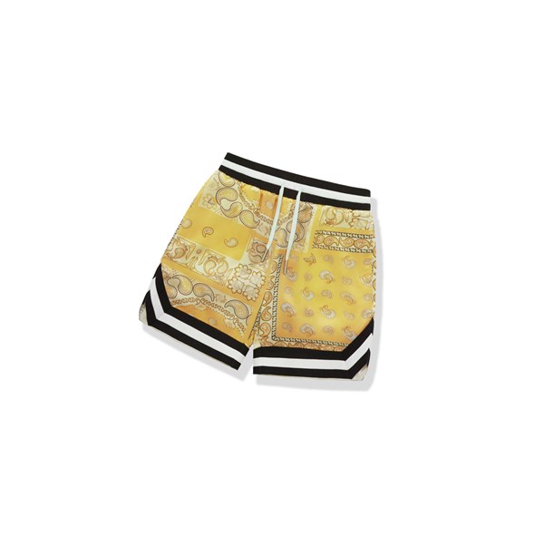 Men's A BATHING APE Paisley Print Shorts Yellow | MPZI21853