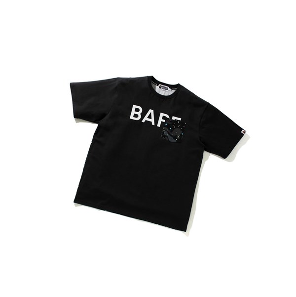 Men's A BATHING APE Space Camo Relaxed Fit Pocket Tee Short Sleeve T Shirts Black | YUSK47398