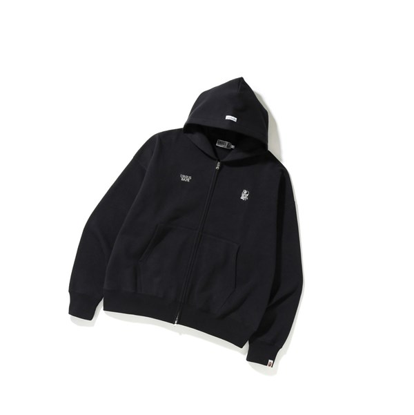 Men's A BATHING APE Ursus Loose Fit Zip-up Zip Throughs Hoodie Black | DQAT50873