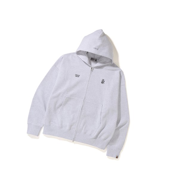 Men's A BATHING APE Ursus Loose Fit Zip-up Zip Throughs Hoodie Grey | HJUW18623