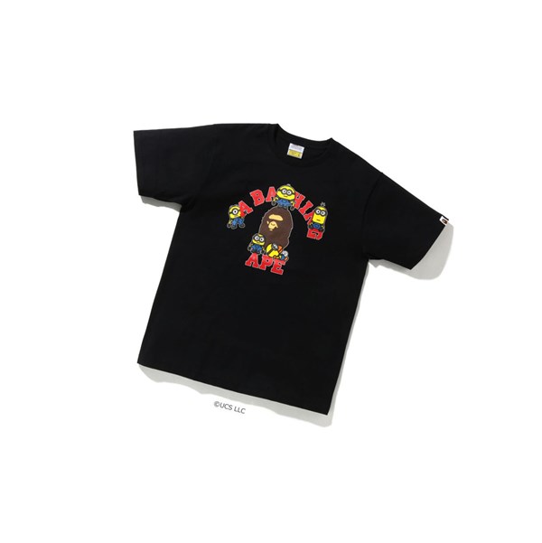 Men's A BATHING APE X Minions Tee01 Short Sleeve T Shirts Black | IUTW64209