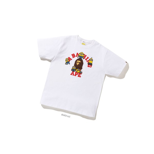 Men's A BATHING APE X Minions Tee01 Short Sleeve T Shirts White | MDPU21076