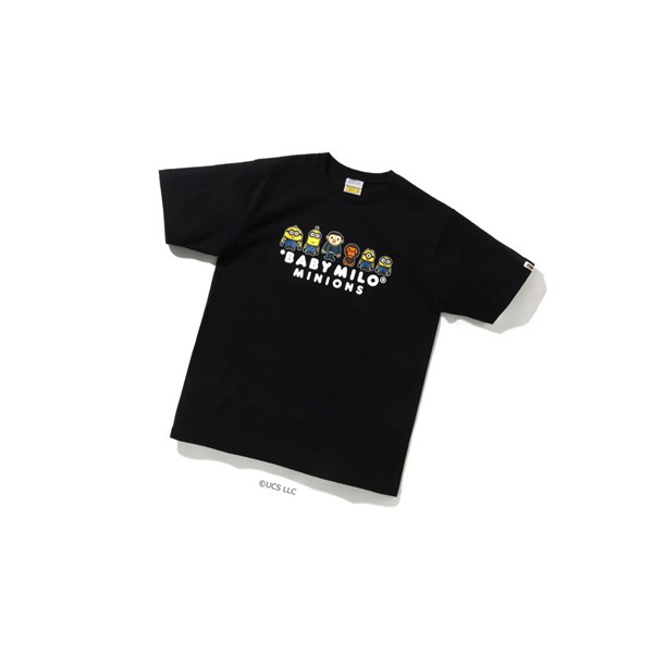 Men's A BATHING APE X Minions Tee05 Short Sleeve T Shirts Black | XINA56708