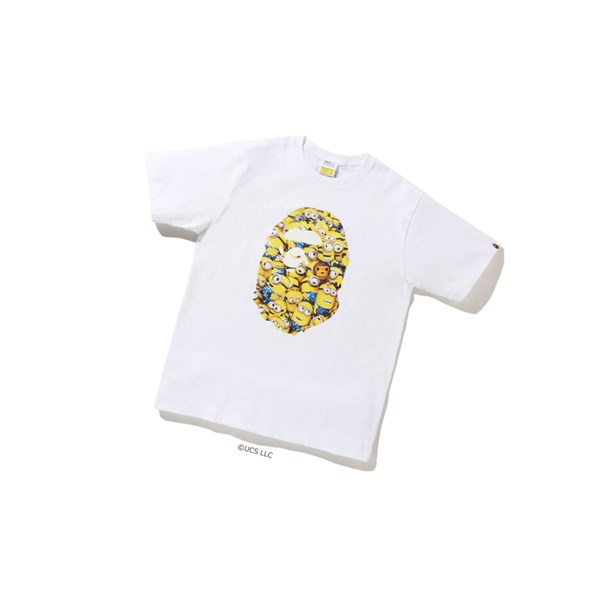 Men's A BATHING APE X Minions Tee09 Short Sleeve T Shirts White | NWFL65710