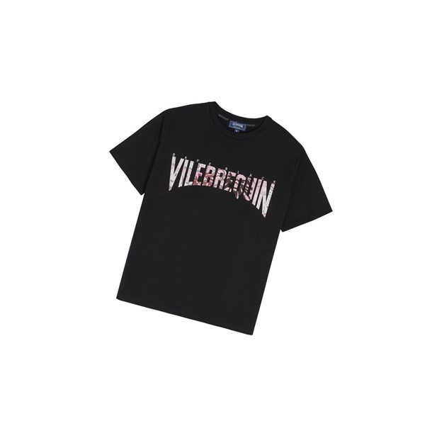 Men's A BATHING APE X Vilebrequin Tape Tee Short Sleeve T Shirts Black | NKWZ61870