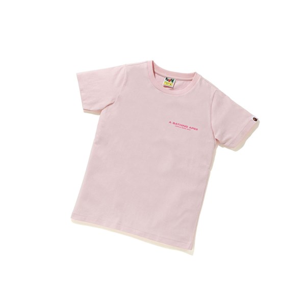 Women's A BATHING APE A Bathing Ape Line Camo Tee Short Sleeve T Shirts Pink | WJBY26138