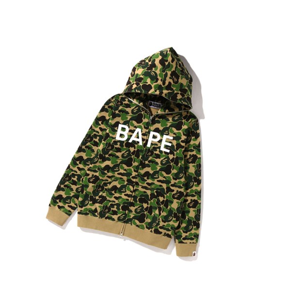 Women's A BATHING APE Abc Camo Bape Full Zip Hoodie Army Green | VLTU38640