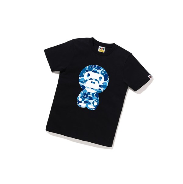 Women's A BATHING APE Abc Camo Big Baby Milo Tee Short Sleeve T Shirts Black | AZQO08351