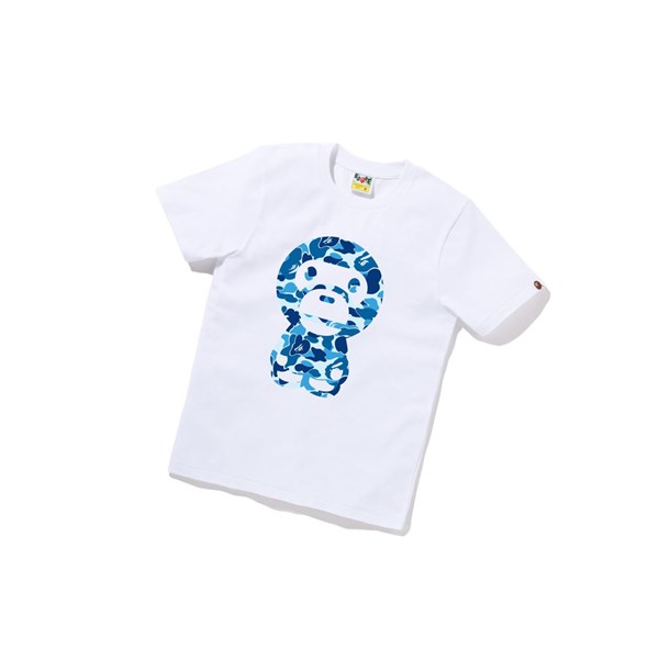 Women's A BATHING APE Abc Camo Big Baby Milo Tee Short Sleeve T Shirts White | DBWP39415