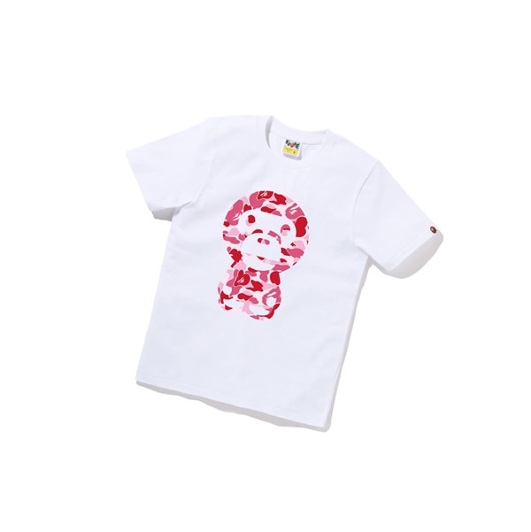 Women's A BATHING APE Abc Camo Big Baby Milo Tee Short Sleeve T Shirts White | YPBX27356