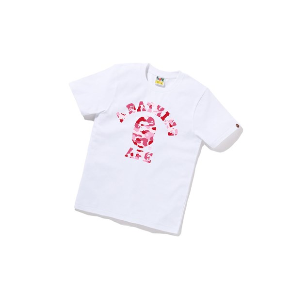 Women's A BATHING APE Abc Camo College Tee Short Sleeve T Shirts White | UEKI12965