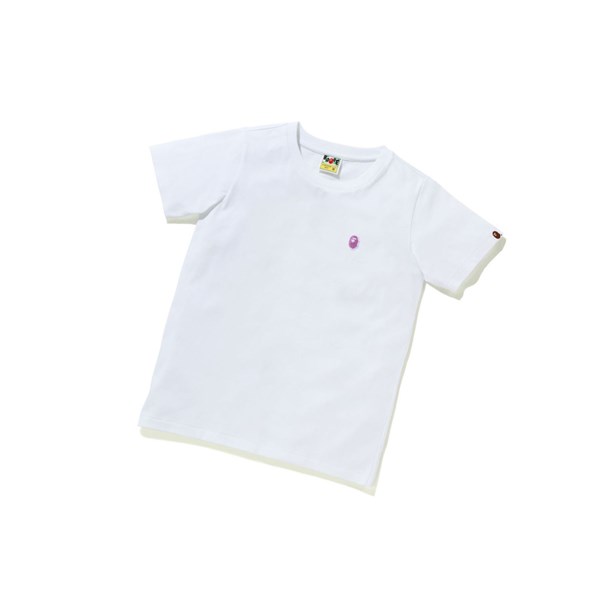 Women's A BATHING APE Ape Head One Point Tee #2 Short Sleeve T Shirts White | ZSYN06781