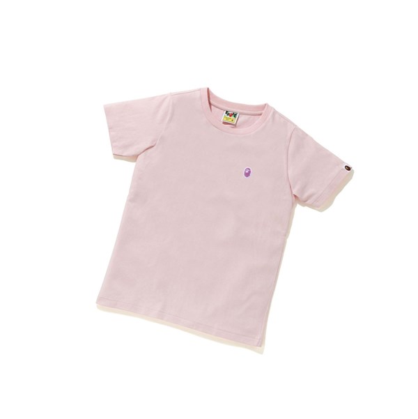 Women's A BATHING APE Ape Head One Point Tee #1 Short Sleeve T Shirts Pink | ZUEH15873