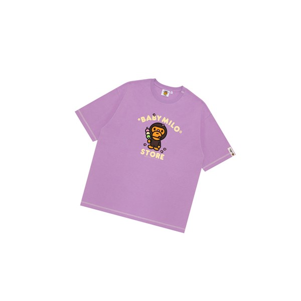 Women's A BATHING APE Baby Milo Boxy Fit Tee Short Sleeve T Shirts Purple | PBKG95041