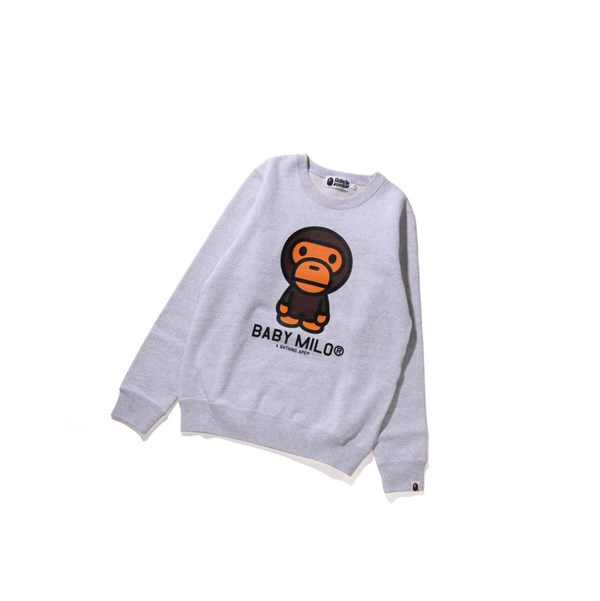 Women's A BATHING APE Baby Milo Crewneck Sweatshirts Grey | GMUZ35164