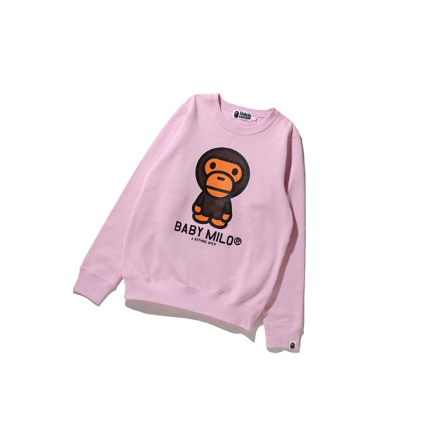 Women's A BATHING APE Baby Milo Crewneck Sweatshirts Pink | JMXH03546