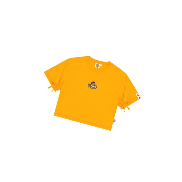 Women's A BATHING APE Baby Milo Cropped Fit Tee Short Sleeve T Shirts Yellow | MTJQ98370